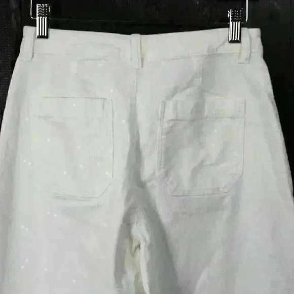 FAHERTY White Relaxed Fit Stretch Corduroy Flare Leg Pants Women Size 27 New - Picture 10 of 13